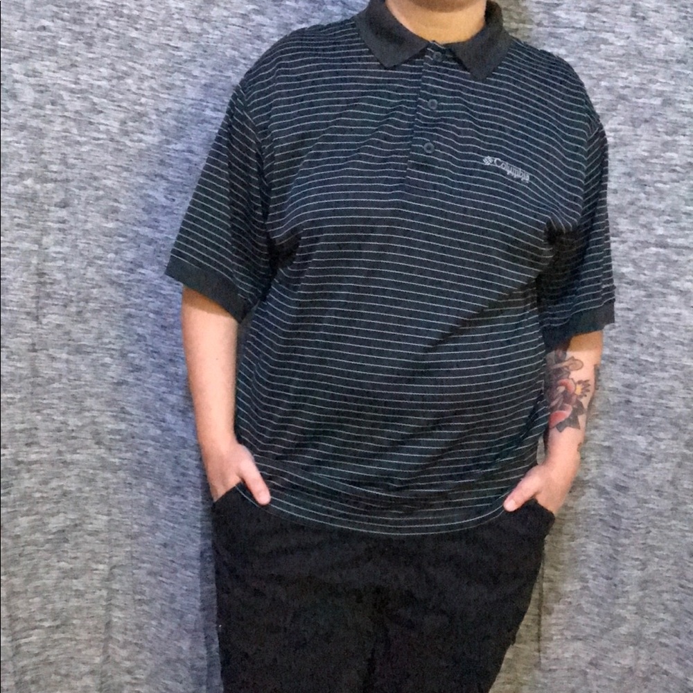 Columbia Men’s Black and White Polo Shirt